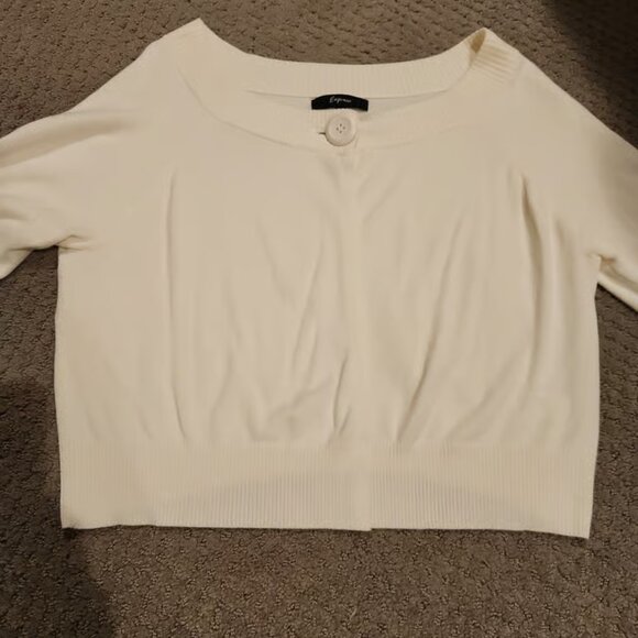 EXPRESS Brand Cropped Open Front Cardigan. Sz L Must see $58 - BENEFITS RESCUE - Picture 6 of 9